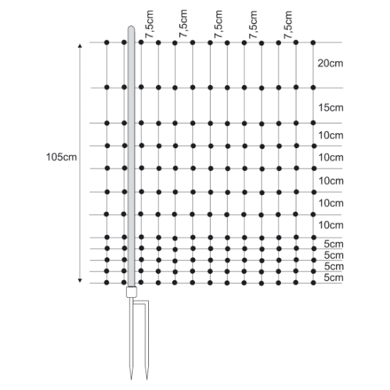Fotografija izdelka Mreža za perutnino 105 cm - 50 m z dvojno konico