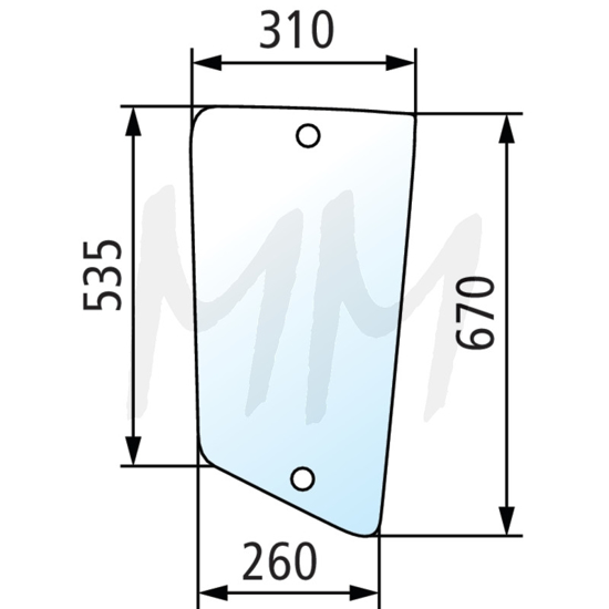 Fotografija izdelka Vetrobransko steklo sprednje, spodnje desno in levo CASE IH