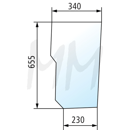 Fotografija izdelka Vetrobransko steklo spodnje levo CASE IH, NEW HOLLAND