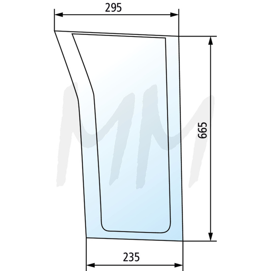 Fotografija izdelka Vetrobransko steklo spodnje levo DEUTZ-FAHR, SAME, HÜRLIMANN, LAMBORGHINI