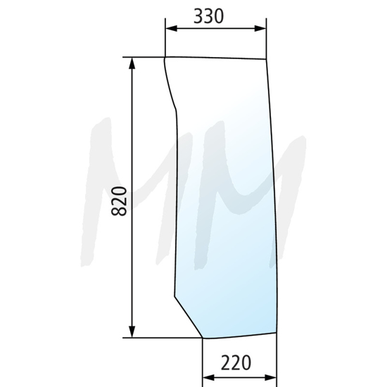 Fotografija izdelka Vetrobransko steklo spodnje levo CASE IH, STEYR, NEW HOLLAND