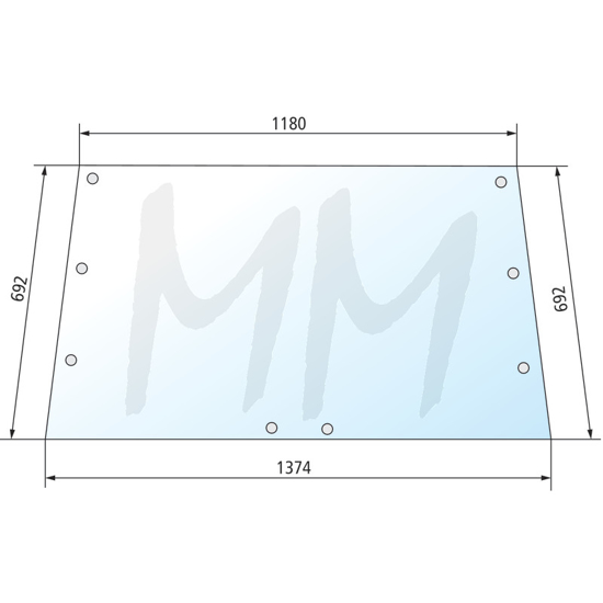 Fotografija izdelka Zadnje steklo STEYR, CASE IH, DEUTZ-FAHR, FORD