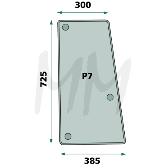 Fotografija izdelka Stransko steklo zadnje levo MASSEY FERGUSON