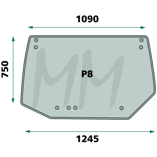 Fotografija izdelka Zadnje steklo zgornje MASSEY FERGUSON