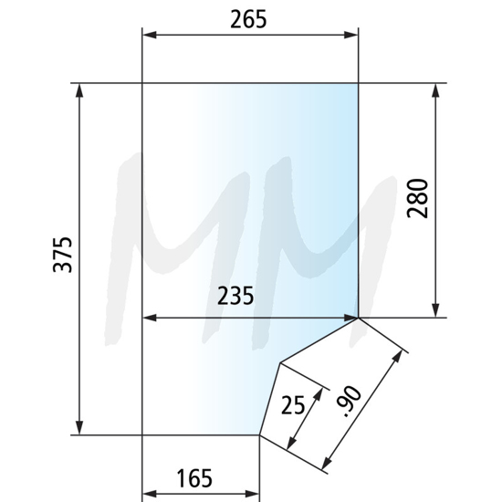 Fotografija izdelka Vetrobransko steklo - spodaj desno Massey Ferguson