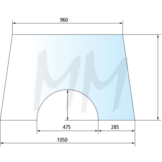 Fotografija izdelka Vetrobransko steklo - fiksno Massey Ferguson