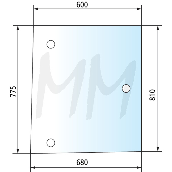 Fotografija izdelka Kotno steklo - zadaj, desno Massey Ferguson