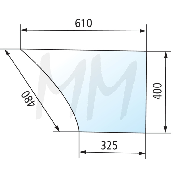 Fotografija izdelka Steklo za vrata, spodaj Massey Ferguson