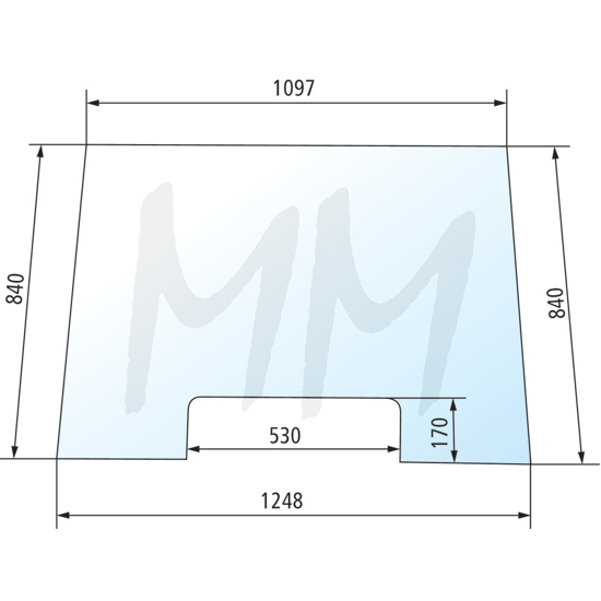 Fotografija izdelka Vetrobransko steklo - brezbarvno Massey Ferguson