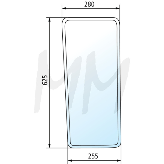 Fotografija izdelka Vetrobransko steklo Deutz-Fahr spodaj levo/desno