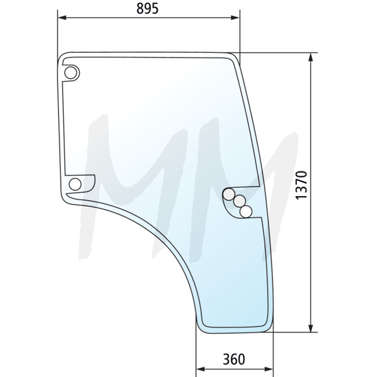 Fotografija izdelka Steklo za vrata, desno  Deutz-Fahr, Same in Hürlimann