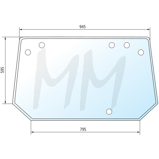 Fotografija izdelka Zadnje steklo Deutz-Fahr - brezbarvno