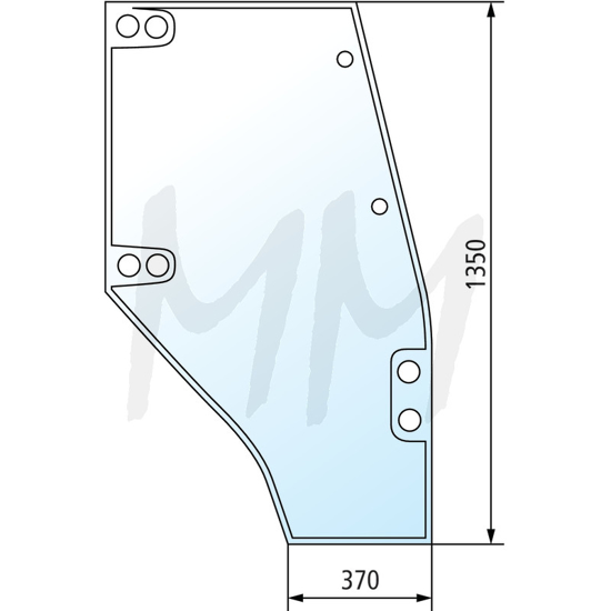 Fotografija izdelka Steklo za vrata Deutz-Fahr, desno