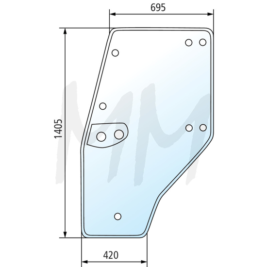 Fotografija izdelka Steklo za vrata Deutz-Fahr, levo