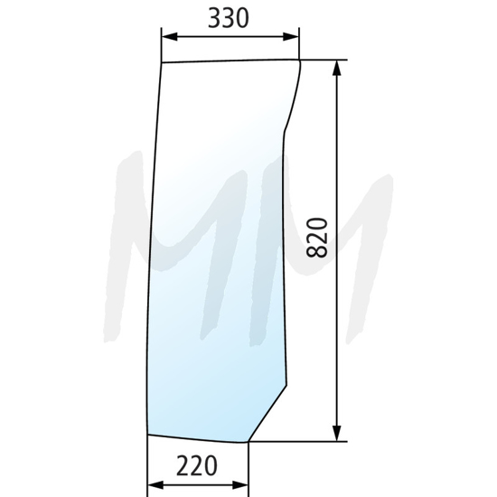 Fotografija izdelka Vetrobransko steklo New Holland, Case IH in Steyr, spodaj desno