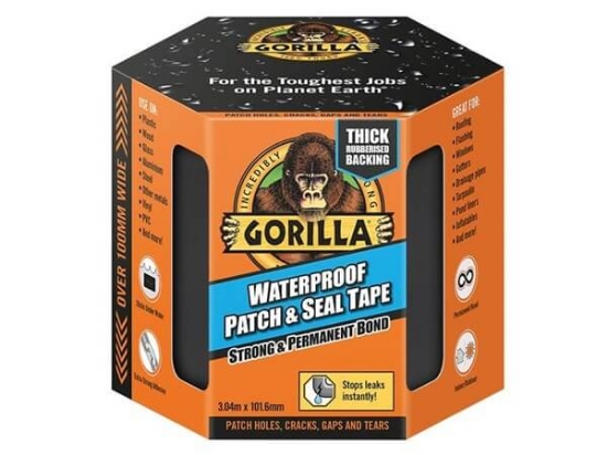 Fotografija izdelka GORILLA  vodotesen trak črn Patch & Seal (3 m x 100 mm)