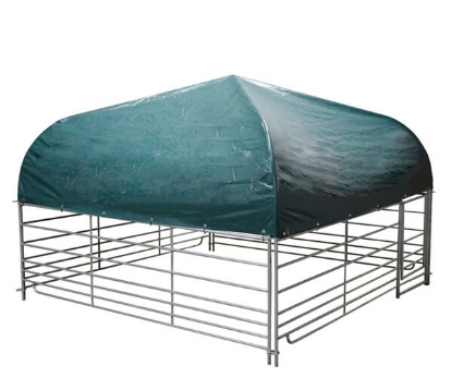 nadstrešek, pašni zaklonišč, ovce, koze, strešna konstrukcija, ponjava, usnjeni jermeni, montaža brez orodja, mobilno zaklonišče, zaščita pred vremenskimi vplivi